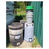 5-5 gal buckets, 55gal barrel