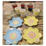 4 butterfly plates & mugs;