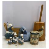 Goose Pattern Shakers, Utensil Holder, Tin &