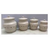 Longaberger Pottery Woven Traditions Red Canister