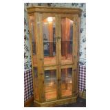 Beautiful Handmade Oak Lighted Display Corner