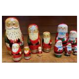 Two sets of Christmas Nesting Dolls