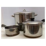 Revereware 16qt Stock Pot & Sauce Pans 6qt & qt