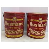 VTG Husmanï¿½s 3lb Potato Chips Tins