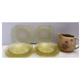 VTG Yellow Depression Glass Plates & Pricilla