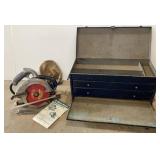 Metal Tool Box & Black/Decker Circular Saw