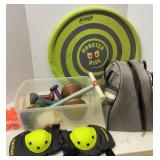 Weights, Kneepads, Bowling Ball