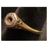 Yellow gold art deco ring missing stone