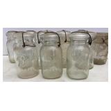 (13) Antique Ball Bale Top Qt Fruit Jars