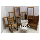 Wooden Decor & wicker chair/rocker