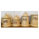 Pfaltzgraff Village Canisters (some are chipped,