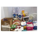 Huge Lot of Plastic Flatware, Table Cloths,