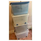 (4) Clear Totes W/lids