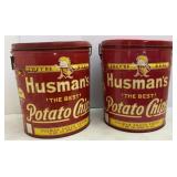 VTG Husmanï¿½s 3lb Potato Chips Tins