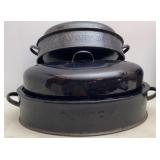 VTG Savory & Savory Jr Enamel Roasting Pans