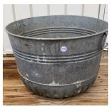 Vtg Galvanized Wash Tub w/Fluted Bottom