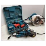 Makita Circular Saw, 4in Disc Grinder & 9.6v