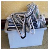 Med Tote of Plastic Hangers
