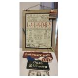 Laundry Room Signs (2), Metal & Wood