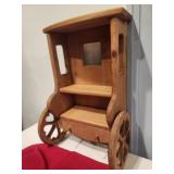 Wood Hanging Shelf with pegs, 20" X 13"