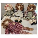 Dolls, cloth, primitive look, 19" long