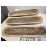 Wood Carved Trenchers (3) modern