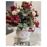 Longaberger pitcher, burgundy accent