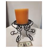 Wrought Iron Candle Stand & Candle