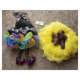 Wreath decorations, witch & sunflower
