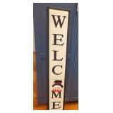 Welcome Sign, Metal, Snowman,