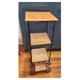 Multi Level wrought iron & wood shelf