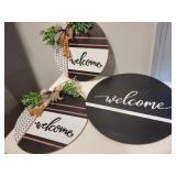 Welcome Signs, (3),  wood, 2 hanging