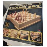 8 Game Set, Solid Wood, New