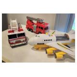 Plastic Fire Trucks & Airplane - Noise Makers
