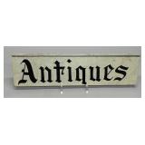 Vintage "Antiques" sign