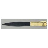 Indianapolis letter opener, celluloid