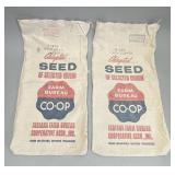 2 Farm Bureau Co-Op seed sacks