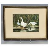 Geese watercolor by Carole Brender