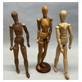 3 Articulated models, 16" tall