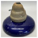 Cobalt-blue porcelain insulator #1