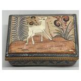 Folk art Tonala lidded box, deer