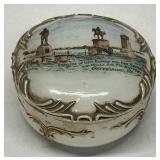 Round Gettysburg antique dresser jar