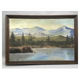 Landscape folk art painting by Glen Geyer