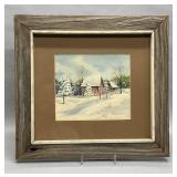 Snow scene painting by Nelle Ferrara