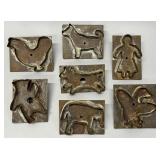 7 Tin cookie cutters, early