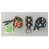 3 Vera Bradley keychains