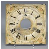 19th-century hand-painted clock face