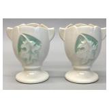 Roseville Silhouette oak leaf vases