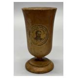 Wooden mortar w/ advertising