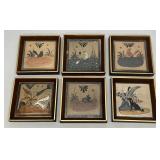 6 Framed folk art Tonala tiles